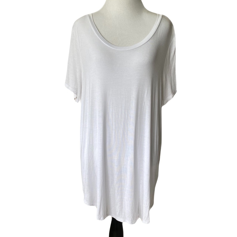 OLIVIA SKY White Scoop Neck T Shirt